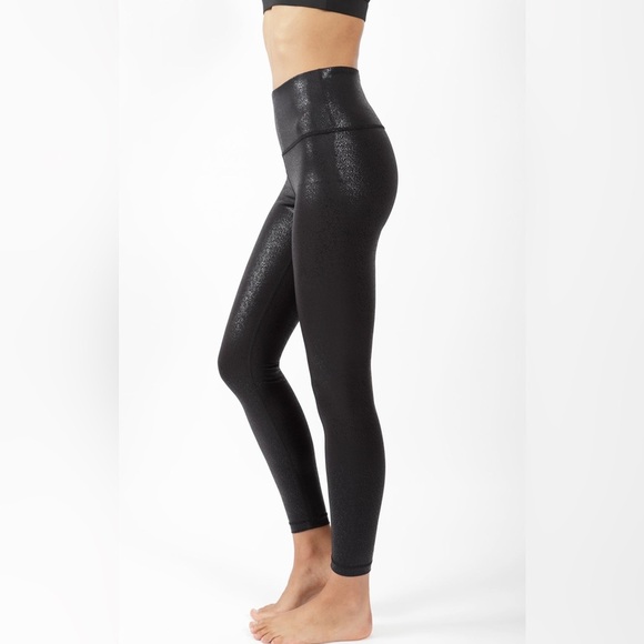 90 Degree By Reflex Women’s Black Shimmer Leggings Size L - Picture 2 of 10